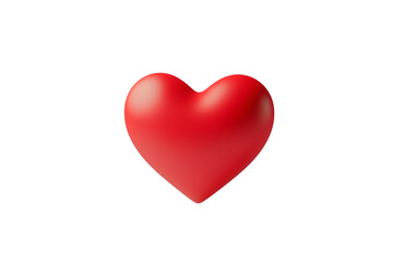 Red 3D Heart Icon | Isolated on Transparent & White Background | PNG File with Transparency