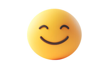 Fototapeta premium 3D Smiley Face Icon | Isolated on Transparent & White Background | PNG File with Transparency