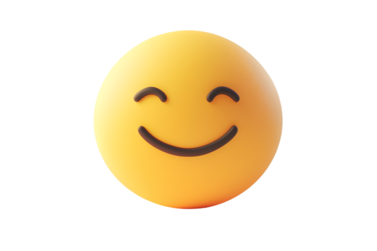 3D Smiley Face Icon | Isolated on Transparent & White Background | PNG File with Transparency