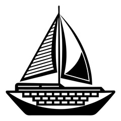 Sailboat with Keyboard Vector Illustration - Isolated Design on White Background, SVG, Cricut, Clipart, T-Shirt Graphics