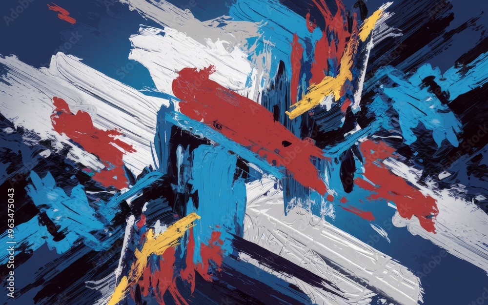 Poster abstract art strokes. bold brushstrokes in various colors, creating a dynamic and abstract compositi