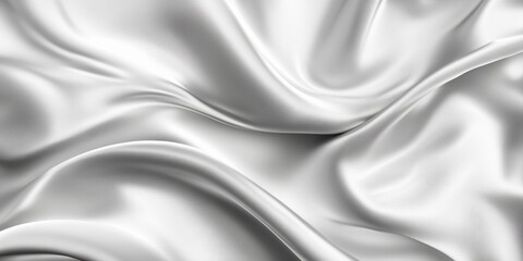 Obraz premium detailed image of flowing white fabric in soft lighting, showcasing smooth textures and elegant wave-like folds, ideal for minimalist and luxury-themed visuals.