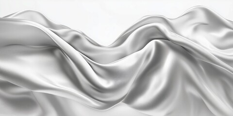 Fototapeta premium detailed image of flowing white fabric in soft lighting, showcasing smooth textures and elegant wave-like folds, ideal for minimalist and luxury-themed visuals.