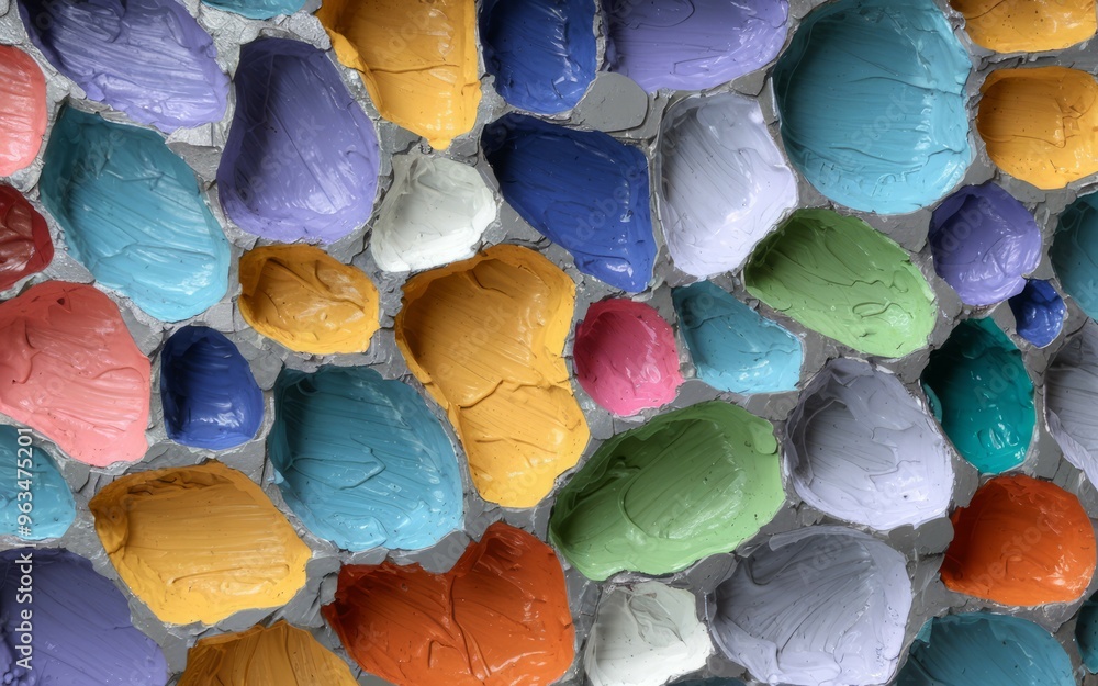 Poster colorful stone pattern. close-up shot of colorful stones with an uneven pattern and texture.