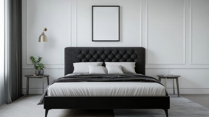 Modern Bedroom Interior Design with a Black Bed