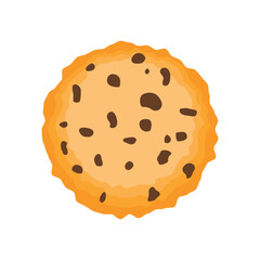 Cookie icon in flat style. Tasty biscuit vector illustration on isolated background. Chocolate bakery sign business concept.