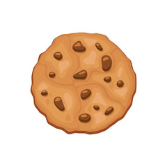 Cookie icon in flat style. Tasty biscuit vector illustration on isolated background. Chocolate bakery sign business concept.
