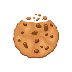 Cookie icon in flat style. Tasty biscuit vector illustration on isolated background. Chocolate bakery sign business concept.