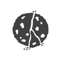 Cookie icon in flat style. Tasty biscuit vector illustration on isolated background. Chocolate bakery sign business concept.