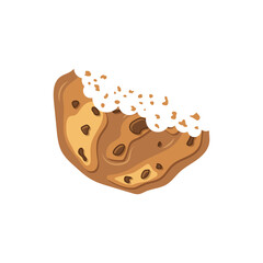 Cookie icon in flat style. Tasty biscuit vector illustration on isolated background. Chocolate bakery sign business concept.