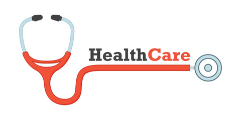 Medical stethoscope icon in flat style. Doctor instrument vector illustration on isolated background. Medicine and healthcare sign business concept.