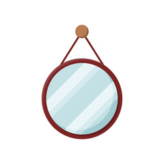 Mirror icon in flat style. Hand mirror glass vector illustration on isolated background. Fashion sign business concept.