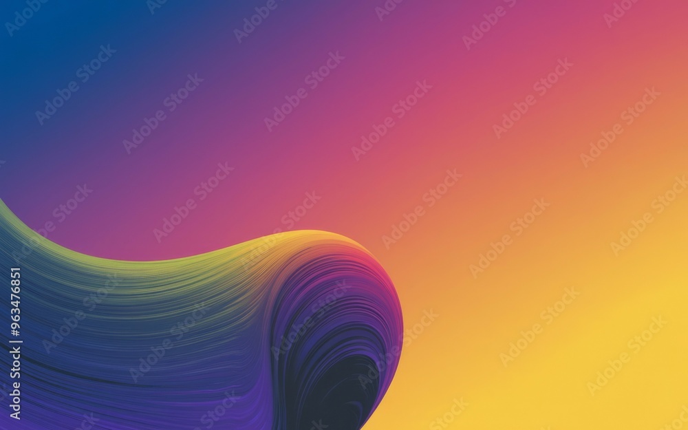 Aufkleber abstract gradient background. colorful abstract design with a smooth, curved shape, creating a flowi