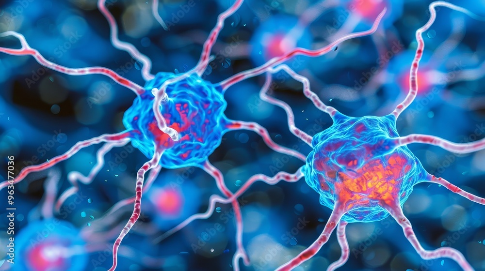 Poster vivid close up of neural network dynamics illuminated synapses and neurons against a dark backdrop