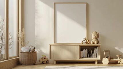 Minimalist Nursery Interior Design with Wooden Furniture