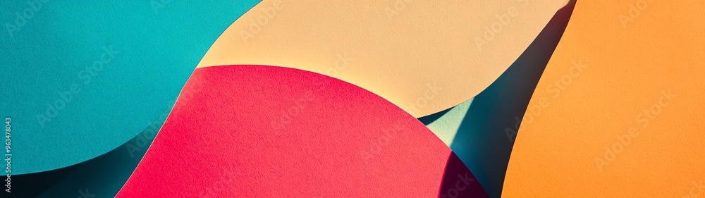 Aufkleber vibrant and dynamic abstract pattern featuring curved shapes in various colors, evoking creativity a