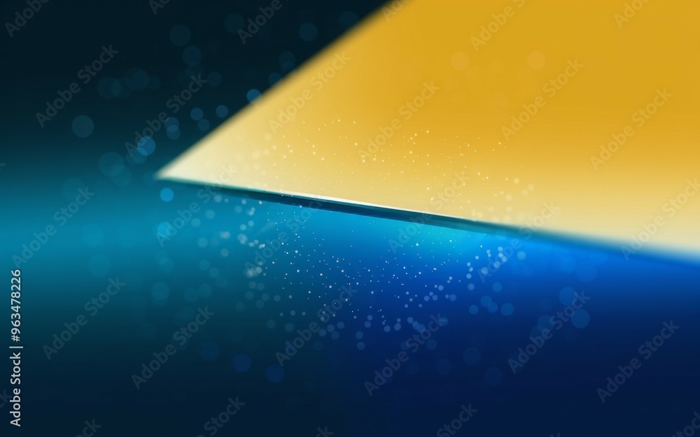 Poster abstract blue yellow design. abstract blue and yellow background with a triangle and bokeh effect. t