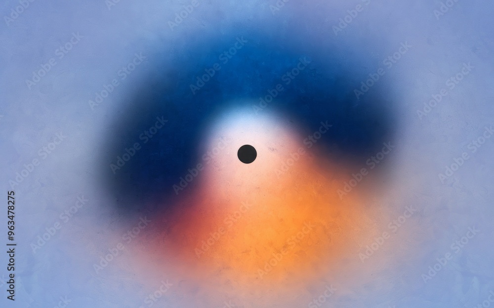 Poster abstract blurred circle. abstract image featuring a blurred circle with a black dot in the middle. r