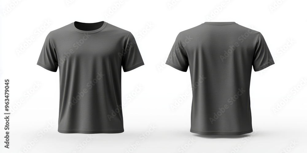 Poster this highquality mockup features a basic black tshirt, showcasing both front and back views of the g