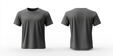 This highquality mockup features a basic black tshirt, showcasing both front and back views of the garment. Its an ideal choice for apparel presentations, marketing campaigns, or branding efforts