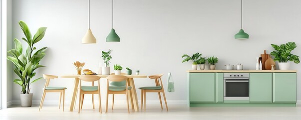 Stylish dining room decor, interior design element, detailed sketch, pastel tones, isolated on white background