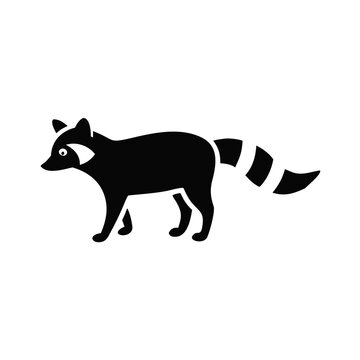 black raccoon walking white background clip art preview