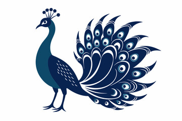 Peacock silhouette. Vector illustration