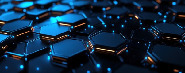 Fototapeta premium Abstract Hexagon Pattern with Glowing Edges