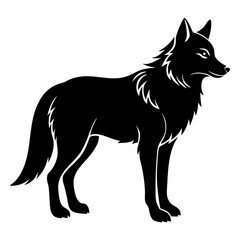 Black and white wolf vector illustration