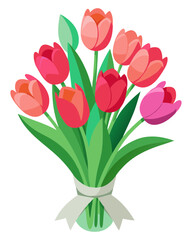 Bouquet of tulips vector illustration