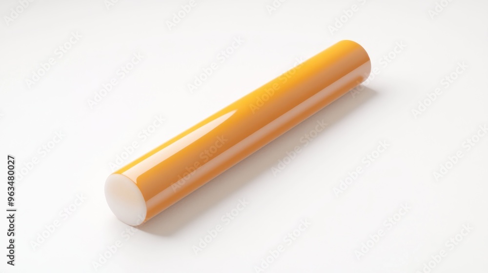 Aufkleber a glossy, cylindrical object with a gradient orange color, possibly a design element.