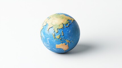 A globe depicting Earth, highlighting continents and oceans for educational purposes.