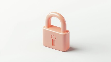 Fototapeta premium A minimalist pink padlock symbolizing security and protection.