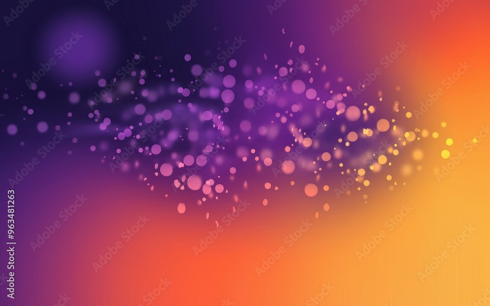 Poster purple orange bokeh. abstract background with glowing bokeh effect in purple and orange hues. perfec