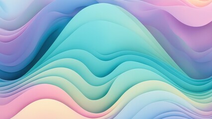 A smooth, colorful wave pattern with gradients in pastel hues.