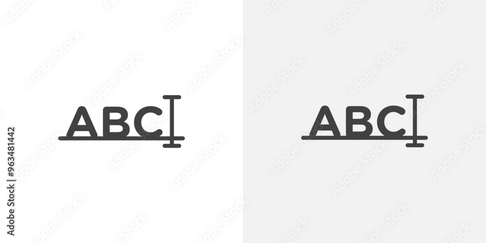 Poster rename icon simple black line style.