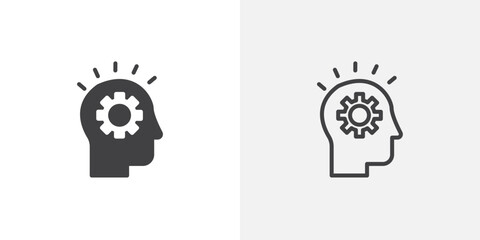 Realization icon in black filled and outlined style