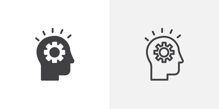 Realization icon in black filled and outlined style