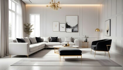 Photo interior modern design room 3d illustration