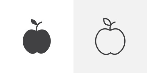 Apple icon in black filled and outlined style