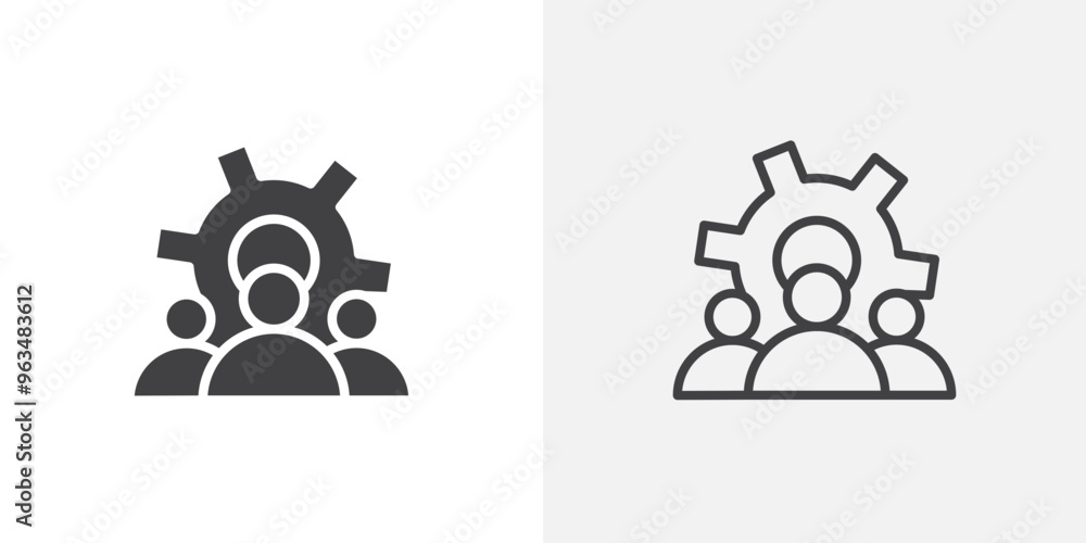 Poster crm icon simple black line style.