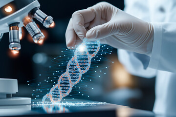 Examining DNA Structure Under High-Tech Microscope