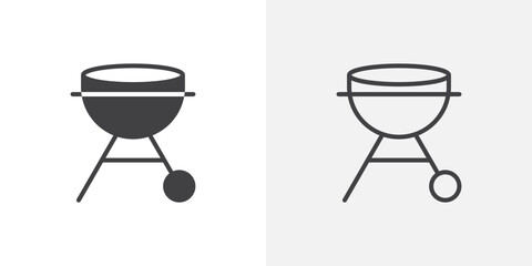 Grill flat simple vector symbols illustration.