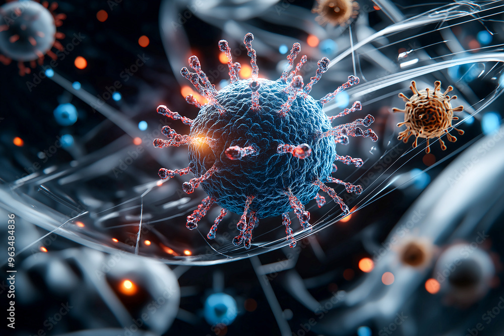 Poster exploring the intricate design of viral structures