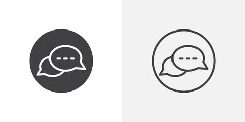 Live chat icon in black filled and outlined style