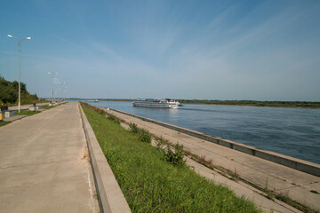 Volga River embankment, Balakhna, Russia.