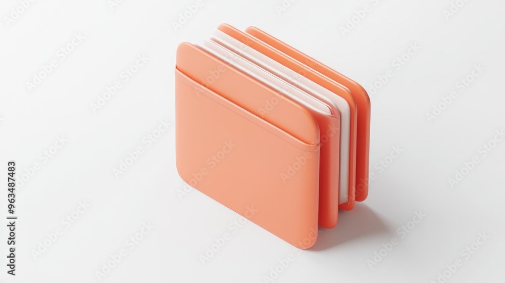 Poster a set of stacked notebooks in a soft orange hue, designed for note-taking and organization.