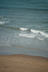 waves on the beach. Sea from a high angle 
