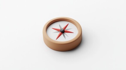 A simple compass with a red and black directional needle on a white background.