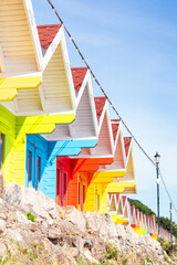 colorful huts